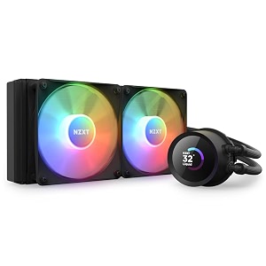 nzxt kraken 240 rgb 240mm cpu liquid cooleraio with with lcd display and rgb fans - black support intel socket  lga 1700 1200115x  amd socket  am4 am5 strx4 tr4 - rl-kr240-b1