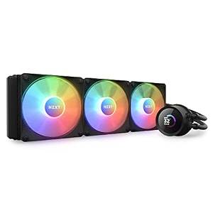 nzxt kraken 360 rgb 360mm cpu liquid cooleraio with with lcd display and rgb fans - black support intel socket  lga 1700 1200115x  amd socket  am4 am5 strx4 tr4 - rl-kr360-b1