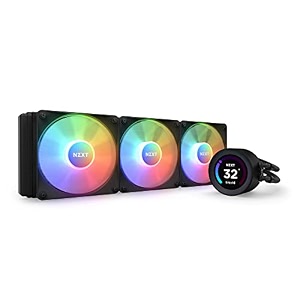 nzxt kraken elite 360 rgb 360mm cpu liquid cooleraio with lcd display and rgb fans - black support intel socket  lga 1700 1200115x  amd socket  am4 am5 strx4 tr4 - rl-kr36e-b1