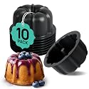 O'CREME Mini Silicone Cake Pan Non-Stick Baking Mold 10 Pack