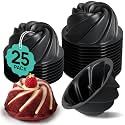O'CREME Mini Swirl Cake Pan Nonstick Silicone Baking Molds 25 Pack