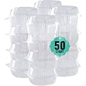 O'CREME Polystyrene Hinged-Lid Container for Mini Cake Pan, 50-Pack