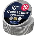 O'CREME Round Cake Drum Board Silver Wraparound 10 Inch 1/4 Thick