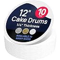 O'CREME Round Cake Drum Board 12 Inch White Wraparound 1/4 Thick