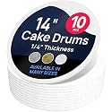 O'CREME Round Cake Drum Board 14 Inch White Wraparound 10-Pack