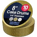 O'CREME Round Cake Drum Board 8 Inch Gold Wraparound 10 Pack