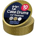 O'CREME Round Cake Drum Board Gold Wraparound 12 Inch 1/4 Thick