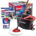 O-Cedar EasyWring Microfiber Spin Mop & Bucket Floor Cleaning System + 2 Extra Mop Head Replacements with Lavender Pac (Variety Pack)