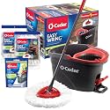 O-Cedar EasyWring Microfiber Spin Mop & Bucket Floor Cleaning System + 2 Extra Mop Head Replacements with Citrus Pac (Variety Pack)