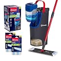 O-Cedar H2prO Flat Mop System with 2 Mop Head Refills | Quick Cleaning Tool | Clean with Clean Water | Machine Washable Reusable Microfiber Mop Pad | Safe on Wood Floors, Vinyl,Tile, Baseboards, Walls