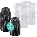 O’Creme Bakeable Plastic Mini Cake Pan with Container - Baking Pan With Non-Stick Silicone - Reusable Mold For Baking and Much More - and Clear Snap-Closure Container - 25 Cake Pans + 25 Containers