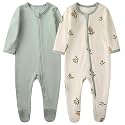 O2Baby Baby Boys Girls Organic Cotton Zip-Front
