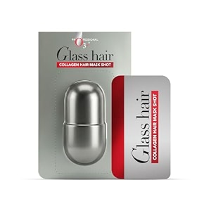 o3 glass hair collagen hair mask shot for smooth shiny amp frizz-free hair  deep nourishment amp hydration for dry dull and damaged hair  salon-style hair spa treatment for soft silky glass hair finish  30g