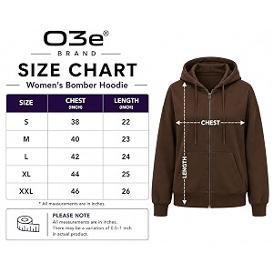 O3e Womens Polycotton Fleece Plain Full-Zip Hooded