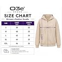 O3e Womens Polycotton Fleece Plain Full-Zip Hooded
