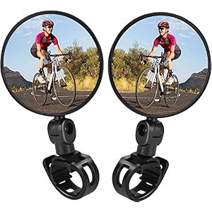 oahu 2 pieces bike mirror 360 degree adjustable rotatable handlebar mirror wide angle bicycle mirror cycling rear view mirror shockproof acrylic convex mirror safe mirror for mountain road bike