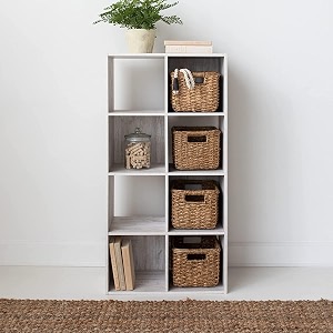 oakcraft multipurpose single cube storage organizer unit bed side table type rack diy shelf cabinet space saver 8-cube whitewash
