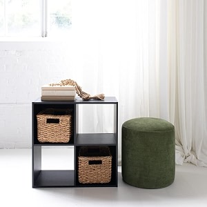 oakcraft multipurpose single cube storage organizer unit bed side table type rack diy shelf cabinet space saver 4-cube black