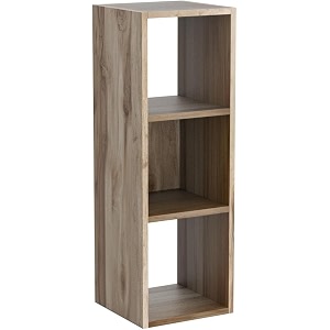 oakcraft multipurpose single cube storage organizer unit bed side table type rack diy shelf cabinet space saver 3-cube brown