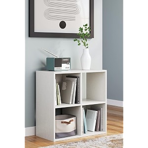 oakcraft multipurpose single cube storage organizer unit bed side table type rack diy shelf cabinet space saver 4-cube white