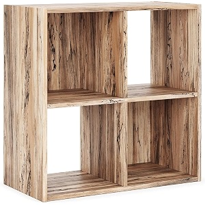 oakcraft multipurpose single cube storage organizer unit bed side table type rack diy shelf cabinet space saver 4-cube natural