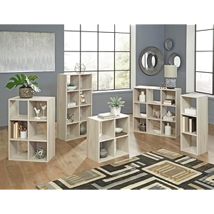 oakcraft multipurpose single cube storage organizer unit bed side table type rack diy shelf cabinet space saver 6-cube beige