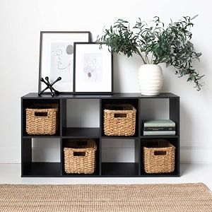 oakcraft multipurpose single cube storage organizer unit bed side table type rack diy shelf cabinet space saver 8-cube black