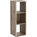 Oakcraft Multipurpose Single Cube Storage Organizer Unit Bed Side Table Type Rack DIY Shelf Cabinet Space Saver (3-Cube, Brown)