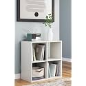 Oakcraft Multipurpose Single Cube Storage Organizer Unit Bed Side Table Type Rack DIY Shelf Cabinet Space Saver (4-Cube, White)