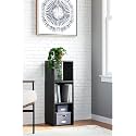 Oakcraft Multipurpose Single Cube Storage Organizer Unit Bed Side Table Type Rack DIY Shelf Cabinet Space Saver (3-Cube, Black)