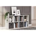 Oakcraft Multipurpose Single Cube Storage Organizer Unit Bed Side Table Type Rack DIY Shelf Cabinet Space Saver (8-Cube, White)