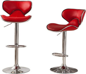 oakcraft stallion cushioned leatherette upholstery airlift adjustable swivel solid wood bar stool