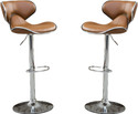 Oakcraft Stallion Cushioned Leatherette Upholstery Airlift Adjustable Swivel Solid Wood Bar Stool
