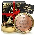 OakiWay Anniversary Sundial Compass Gift for Him or Her - Unique Gift Ideas for Husband or Wife, Men Wedding Anniversary 50th 40th 25th 20th Year Celebration, Gift Card Included