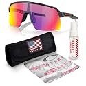 Oakley OO9463 Sutro Lite Rectangle Shaped Non-Polarized Sunglasses for Men – Includes Official Eyewear Kit – Matte Black Frame with Prizm Road Lens