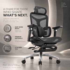 oakluxe Mesh Office Executive Chair BLACK Optional