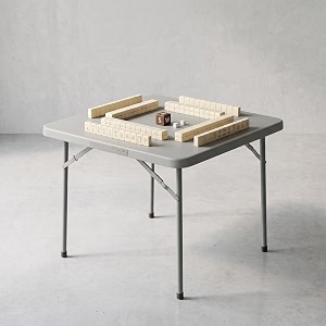 oaknest supreme miami foldable table  premium hdpe square multipurpose folding table for mahjong card games dining study amp outdoor  portable centre table for home amp garden  cool grey