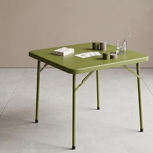 oaknest supreme miami foldable table  premium hdpe square multipurpose folding table for mahjong card games dining study amp outdoor  portable centre table for home amp garden  mehandi green