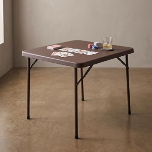 oaknest supreme miami foldable table  premium hdpe square multipurpose folding table for mahjong card games dining study amp outdoor  portable centre table for home amp garden  globus brown