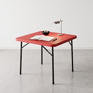 oaknest supreme miami foldable table  premium hdpe square multipurpose folding table for mahjong card games dining study amp outdoor  portable centre table for home amp garden  coke red