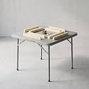 Oaknest Supreme Miami Foldable Table | Premium HDPE Square Multipurpose Folding Table for Mahjong, Card Games, Dining, Study & Outdoor | Portable Centre Table for Home & Garden | Cool Grey
