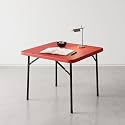 Oaknest Supreme Miami Foldable Table | Premium HDPE Square Multipurpose Folding Table for Mahjong, Card Games, Dining, Study &amp; Outdoor | Portable Centre Table for Home &amp; Garden | Coke Red