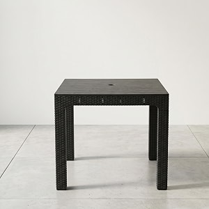 oaknest supreme summit 4-seater square plastic dining table - heavy duty rattan finish outdoor patio amp balcony furniture jet black