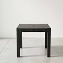 Oaknest Supreme Summit 4-Seater Square Plastic Dining Table - Heavy Duty Rattan Finish Outdoor Patio &amp; Balcony Furniture (Jet Black)
