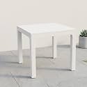 Oaknest Supreme Summit 4-Seater Square Plastic Dining Table - Heavy Duty Rattan Finish Outdoor Patio &amp; Balcony Furniture (Milky White)