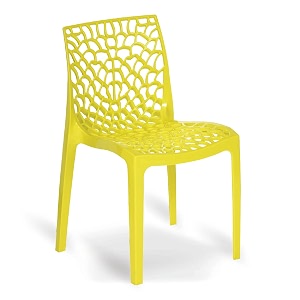 oaknest unboxing furniture supreme web plastic chair armless chair for dining room set cafe and restaurents  weight bearing upto 220kg  6 months warranty color lemon yellow  1 piece