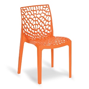 oaknest unboxing furniture supreme web plastic chair armless chair for dining room set cafe and restaurents  weight bearing upto 220kg  6 months warranty color orange  1 piece