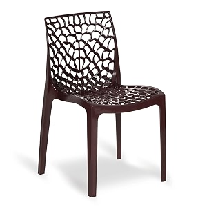 oaknest unboxing furniture supreme web plastic chair armless chair for dining room set cafe and restaurents  weight bearing upto 220kg  6 months warranty color globus brown  1 piece