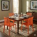Oaknest Unboxing Furniture Supreme Web Plastic Chair| Armless Chair for Dining Room Set, Cafe and Restaurents | Weight Bearing Upto 220kg | 6 Months Warranty*| (Color: Orange | Set of 4 Piece)