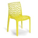 Oaknest Unboxing Furniture Supreme Web Plastic Chair| Armless Chair for Dining Room Set, Cafe and Restaurents | Weight Bearing Upto 220kg | 6 Months Warranty*| (Color: Lemon Yellow | 1 Piece)